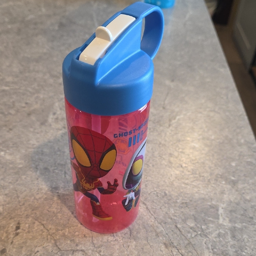(J63) Spider-Man Kids Water Bottle - Blue and Red